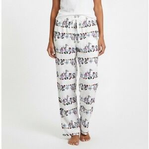 NWT Old Navy x Disney Mickey Mouse Pajama Pants Womens M White Flannel Cozy